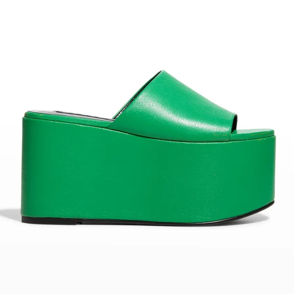 Simon Miller Green blackout platform goatskin mules